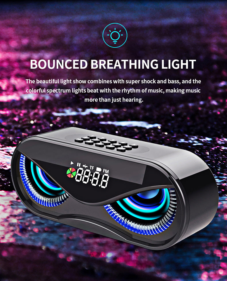 Colorful lights, dual speakers, digital buttons, song, Bluetooth speaker